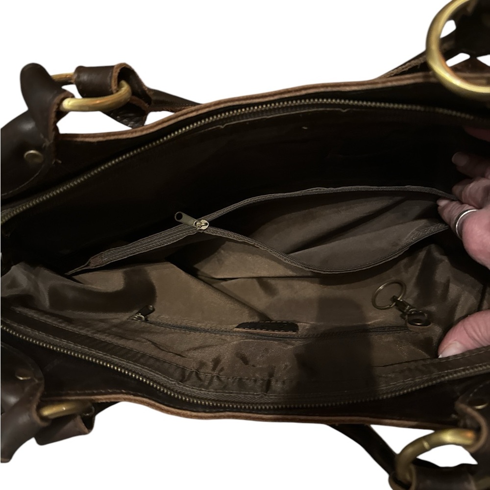 AP.C Vintage Genuine Espresso Brown Superb Quality Leather Travel Tote. - Picture 7 of 9